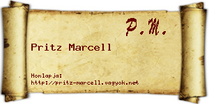 Pritz Marcell névjegykártya